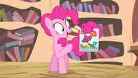 Pinkie with a flyer S4E11