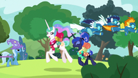 Princesses pass Wonderbolts and Trixie S9E13