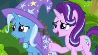 Starlight Glimmer and Trixie surprising Thorax S7E17