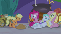 Applejack throws her hat on the ground S9E17