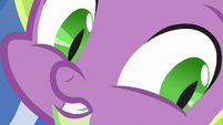 Close-up on Spike's scared face S6E16