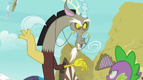 Discord tossing the bottle away S8E10