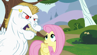 Fluttershy looking at Bulk Biceps S4E10