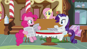 Pinkie Pie and Rarity reading newspapers S02E23