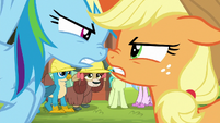 AJ and Rainbow arguing muzzle-to-muzzle S8E9