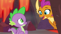 Smolder invites Spike to go lava surfing S9E9