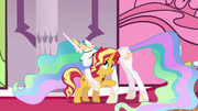 Sunset Shimmer hugging Princess Celestia EGFF