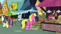 Sweetie Drops's saddlebags have Lyra Heartstrings' cutie mark as a clasp?