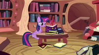 Twilight writing in the journal S4E21