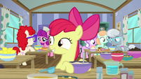 Apple Bloom looking at the oven S6E4