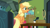 Applejack gets up.