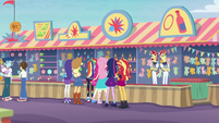 Equestria Girls at Flim and Flam's stand EGROF