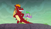 Garble pushes Spike off the cliff S6E5