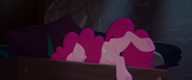 Pinkie Pie climbing into a crate MLPTM