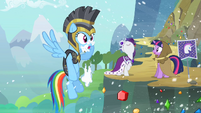 Rainbow Dash with snow on her face S2E11