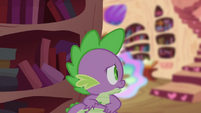 Spike at bookshelf S2E03