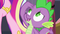 Spike saluting to Princess Cadance S5E10