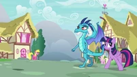 Twilight and Ember walk through Ponyville S7E15.png (955 KB)