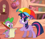 Twilight writing to Celestia S1E15