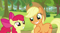 AJ and Apple Bloom excited for stakeout S9E10