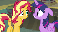Sunset and Twilight look at each other surprised EGFF