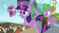 Twilight levitating her G1 Star Swirl figure S9E5