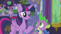 Twilight recalls her and Spike's first Hearth's Warming Eve S5E20