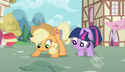 Applejack seen with her hat the next scene.