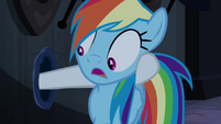 Rainbow Dash sees hoof in the wall S4E03