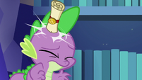 Spike hit on the head with another scroll S6E15