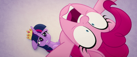 Pinkie shouting dramatically at the sky MLPTM