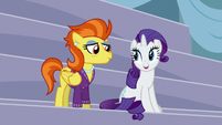 Rarity greets Stormy Flare S5E15