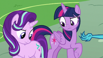 Starlight and Twilight look at their cutie marks S7E15