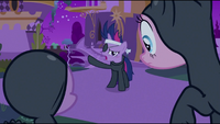 Twilight Pinkie and Spike with black bodysuits S2E20