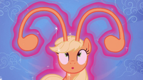 Applejack sprouts antennae S4E16.png (763 KB) It Ain't Easy Being Breezies