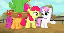 Um, Scootaloo, that hat might be a little too big on you.