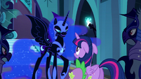 Nightmare Moon "...you came by this magic to travel through time" S5E26