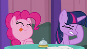 Pinkie licks her lips; Twilight annoyed S9E16