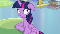 Twilight making a scrunchy scowl S9E25