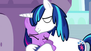 Filly Twilight and Shining hug S2E25