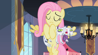 Fluttershy petting Opalescence S2E9