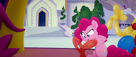 Pinkie Pie tying balloons MLPTM