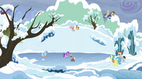 Ponies enjoying winter S5E5