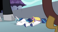 Shining Armor on the ground powerless S4E26