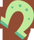 Green upside-down horseshoe