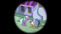 Canterlot mare pushing a foal carriage S5E10