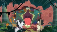 Cipactli roars at Caballeron and henchponies S6E13.png (1,009 KB) Cipactli roars at Caballeron and henchponies S6E13