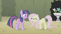 Fluttershy being mean to Twilight S02E01