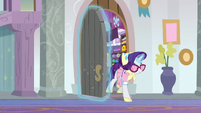 Rarity comes out of her classroom S8E17