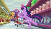 Twilight and Flurry Heart race through the store S7E3